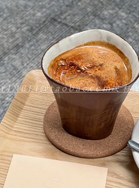 日式复古侘寂手握咖啡杯子陶瓷马克杯高颜值水杯家用办公室拿铁杯