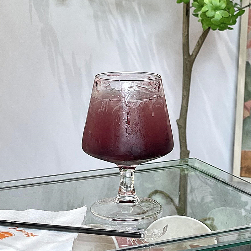 玻璃网红玻璃杯否高脚饮品杯