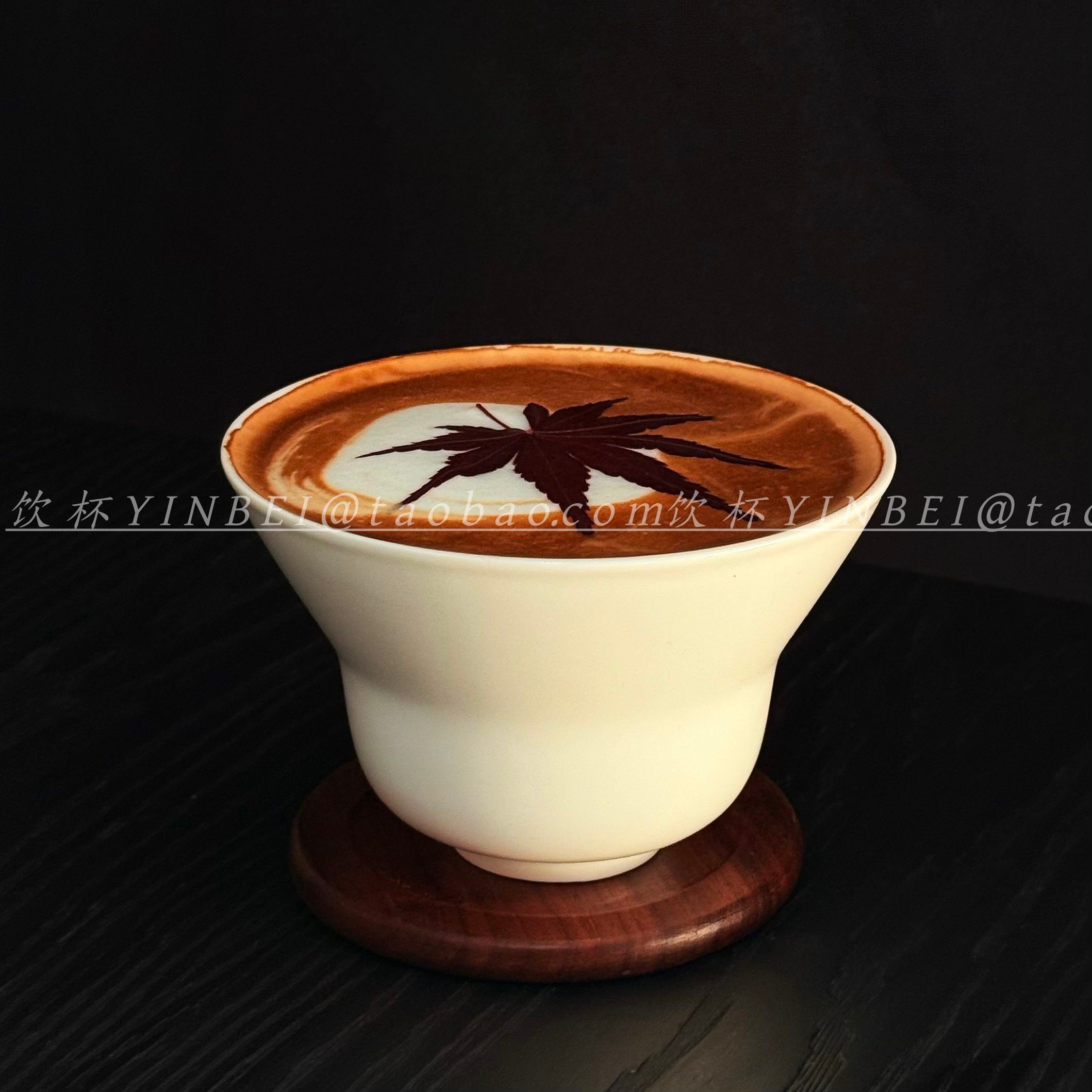 复古宽口陶瓷杯拉花拿铁杯