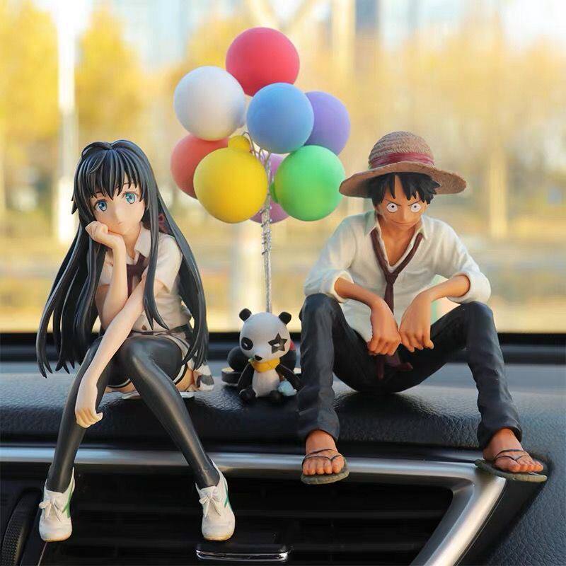 个性创意汽车摆件雪乃路飞动漫手办中控台车载美少女神款装饰用品