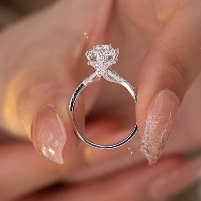 DR莫桑石钻戒纯银戒指礼物送女友