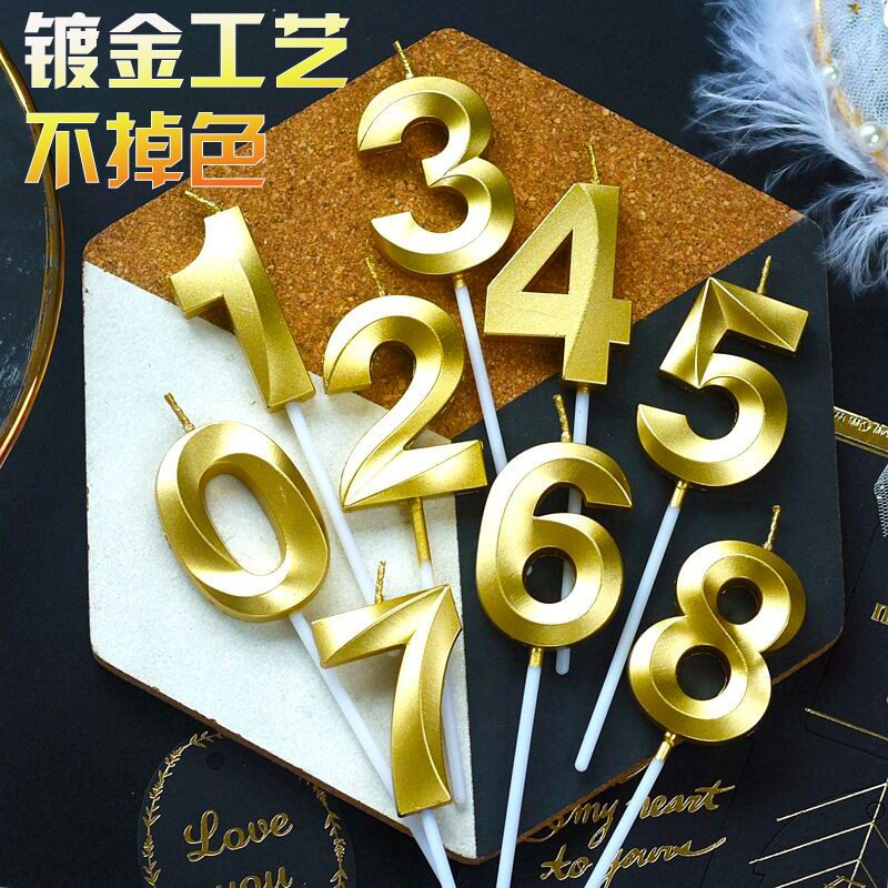 网红新款立体数字蜡烛生日蛋糕装饰派对装扮 创意钻石生日蜡烛