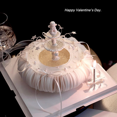 网红情人节网红蛋糕装饰成品威化纸圆片切圆工具圆舞曲许愿池插件