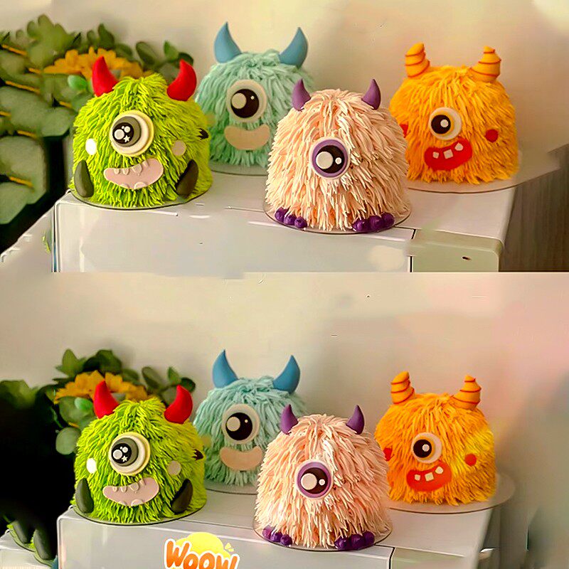 万圣节蛋糕装饰摆件小怪物独眼睛怪兽派对节日甜品台装扮烘焙插件