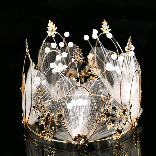 新款蛋糕装饰网纱皇冠摆件插件