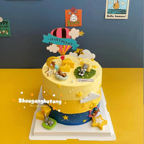 猫和老鼠生日蛋糕装饰