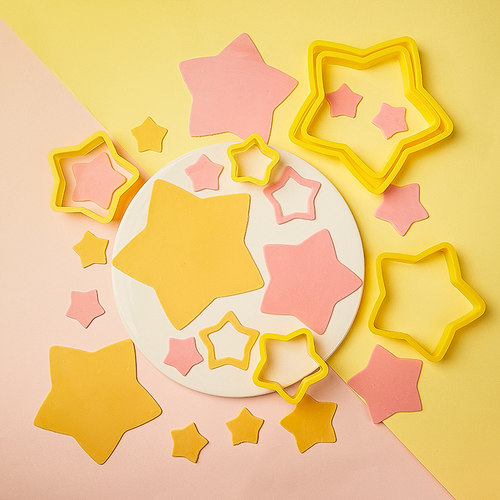 五角星造型翻糖切模立体印花