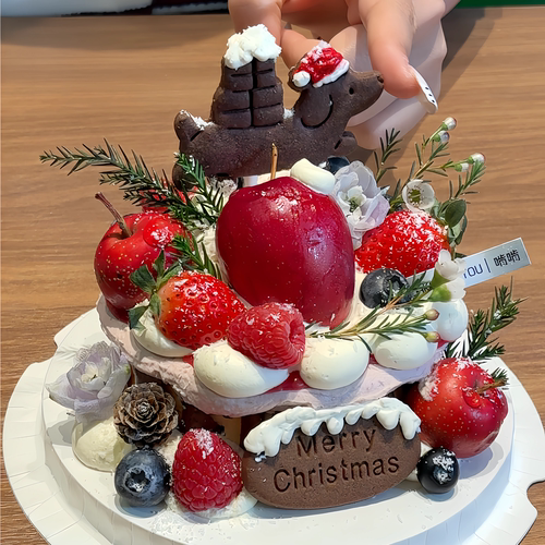 网红啃啃同款圣诞节腊肠小狗饼干蛋糕装饰摆件圣诞字母饼干插件