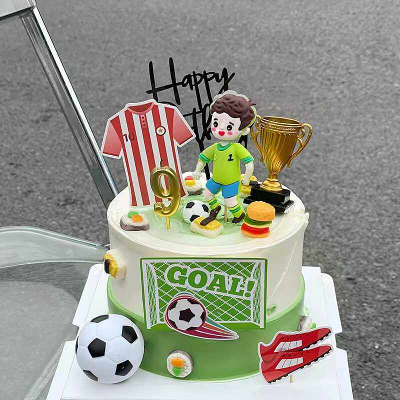 足球队生日快乐蛋糕装饰