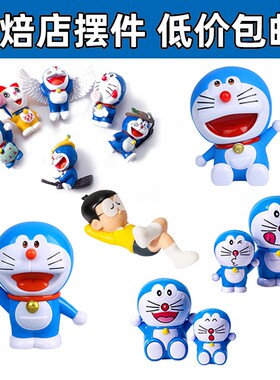 哆啦A梦蓝胖子蛋糕装饰摆件叮当猫机器猫蓝色小猫儿童生日插配件l