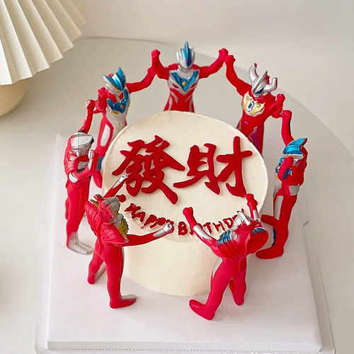 网红儿童生日蛋糕装饰英雄摆件