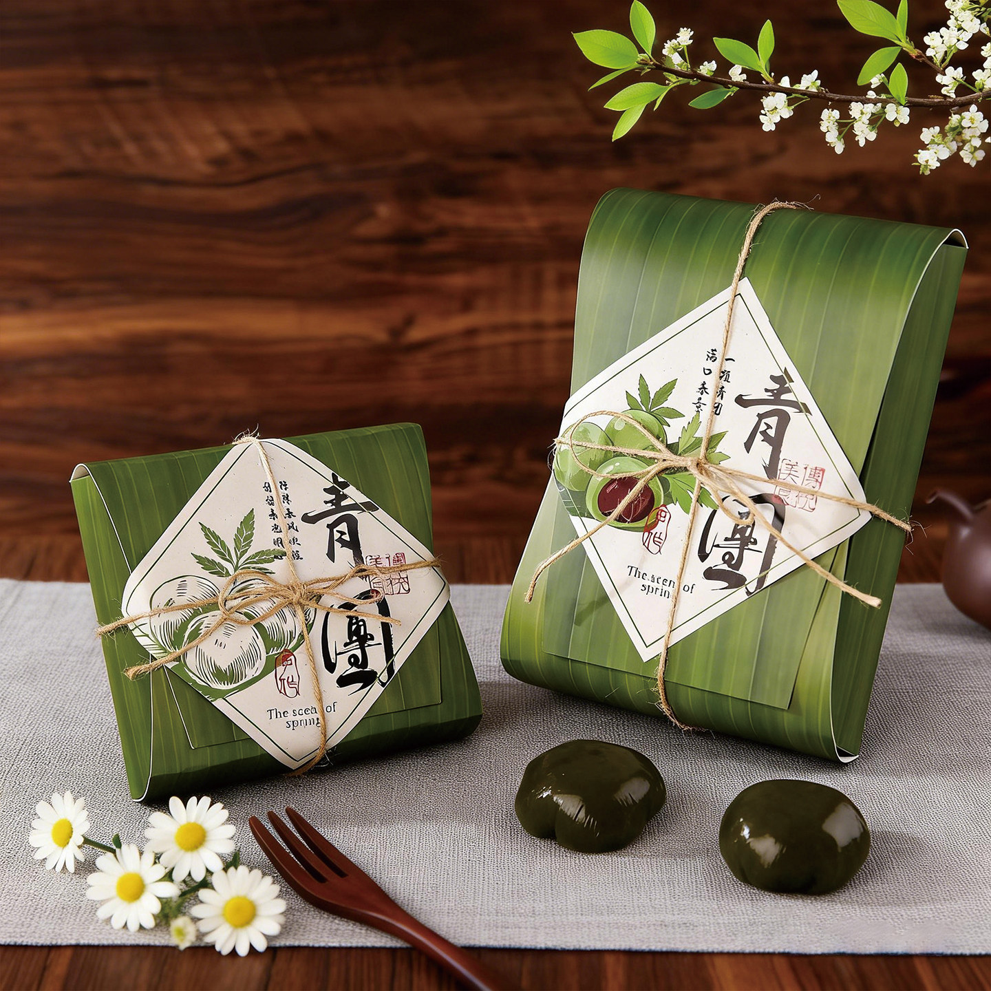 青团青粿包装盒4粒6粒清明果礼盒麻薯点心盒透明春日礼品盒打包盒