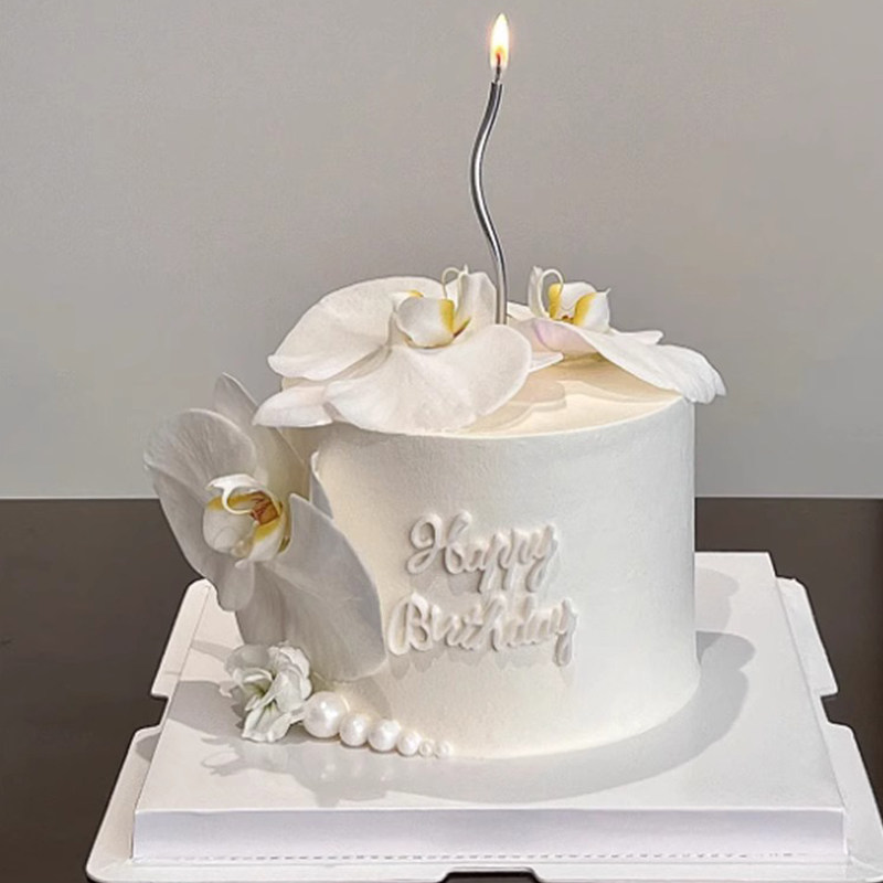 网红蝴蝶兰蛋糕装饰摆件仿真花唯美浪漫女神妈妈母亲生日蛋糕插件