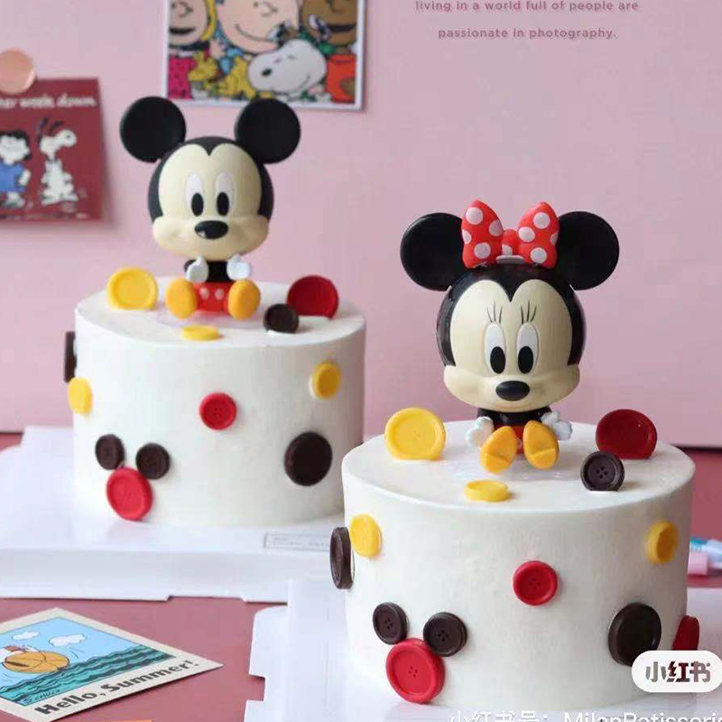 大头蝴蝶结老鼠摆件烘焙蛋糕装饰