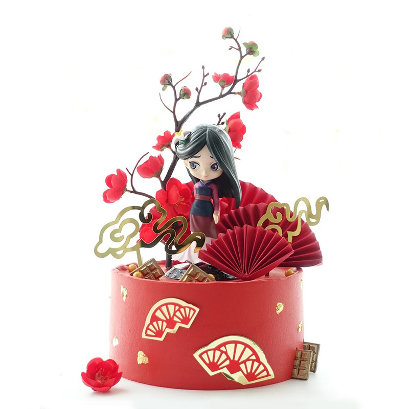 烘焙蛋糕装饰 花木兰中国风生日蛋糕装饰摆件卡通公主梅花扇子,节庆用品/礼品,节日装扮用品,淘宝优惠券,粉丝福利购,淘宝优惠卷