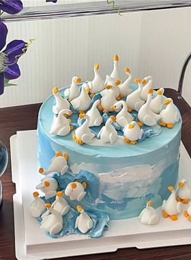 网红三十鹅立蛋糕装饰摆件男神老公三十而立30岁生日烘焙插件插牌