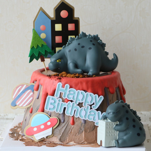 哥斯拉蛋糕装饰奥特曼摆件迪迦