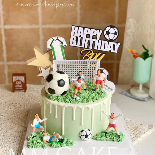 足球队场景蛋糕装饰摆件男孩
