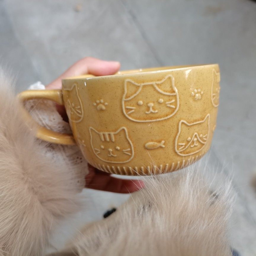 出日本单花语猫早餐杯陶瓷杯,餐饮具,咖啡杯,淘宝优惠券,粉丝福利购,淘宝优惠卷