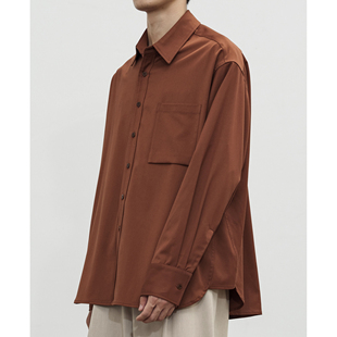 WATEREVER「秋阳」赭红抗皱衬衫 进口朱砂枫叶红色易打理衬衫