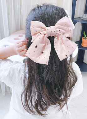 ins网红推荐款红色蝴蝶结发夹女韩版复古气质顶夹后脑勺夹子发饰