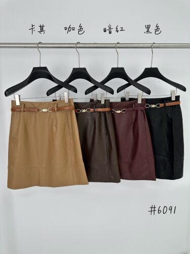 现货 ONI欧尼正品爆版皮半裙配腰带 2026秋冬高级百搭半身裙A字裙