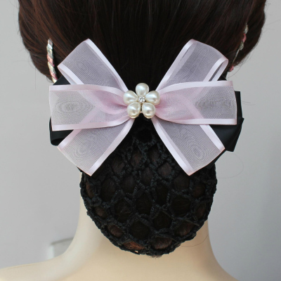 三优饰品甜萌职业头花空姐银行护士酒店工作发夹发网头饰发夹网兜