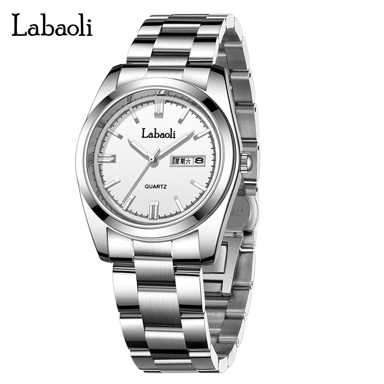 拉宝丽跨境情侣手表实心不锈钢带男表简约女士腕表夜光防水表