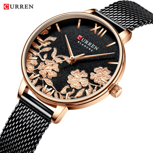 curren/卡瑞恩新款9065网带表 防水石英表 时尚女士手表手表