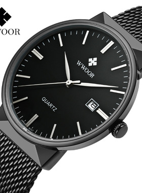 wwoor/握爱 8826网带男士石英手表超薄防水  厂家直销