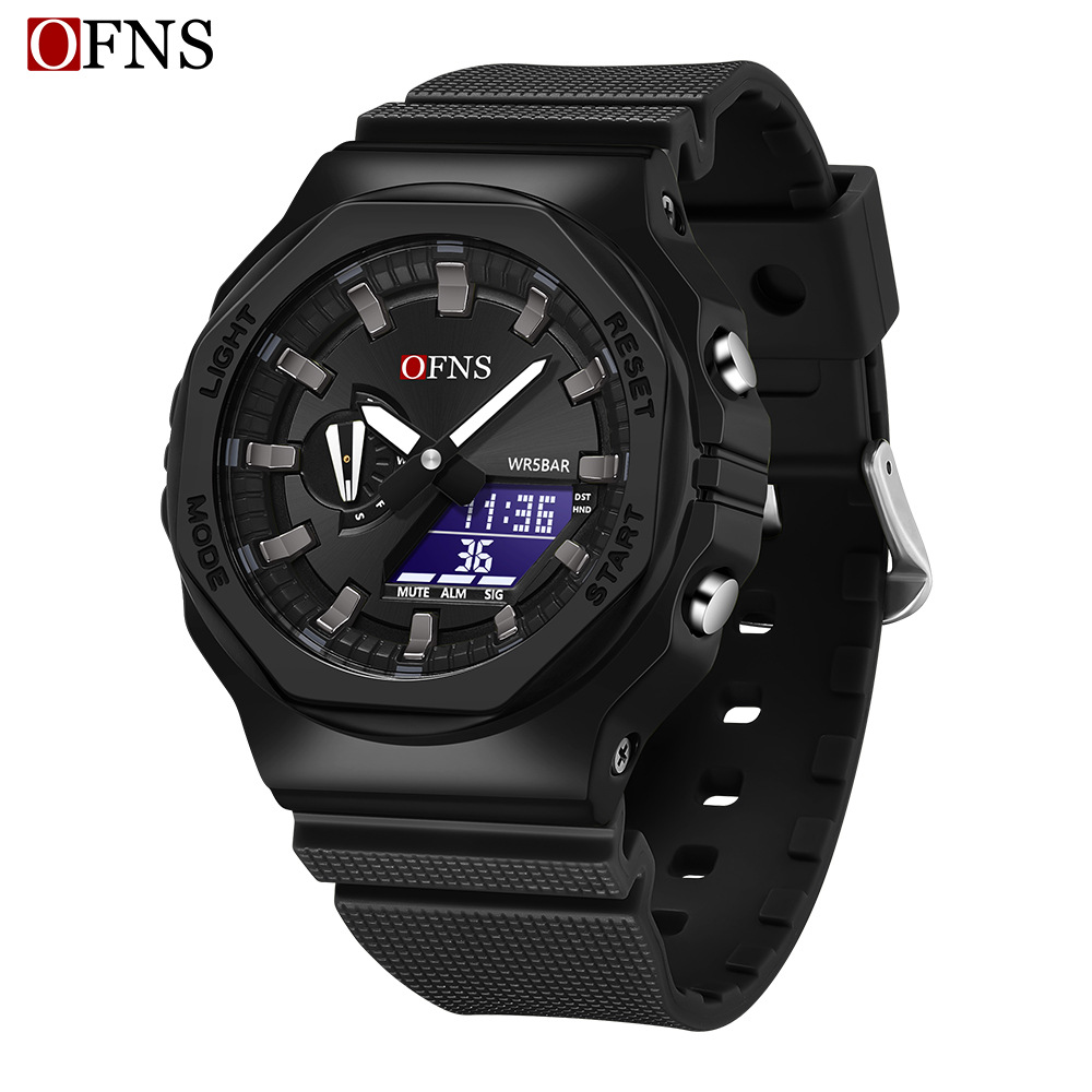 OFNS品牌手表八角橡树男青少年学生手表抬手灯多功能夜光