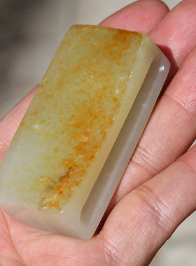 正宗新疆和田玉籽料洒金皮白玉原皮皮带扣玉龙喀什河籽玉优质推荐