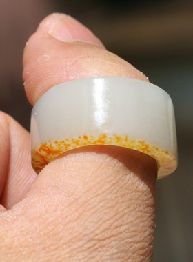 白玉戒指新疆和田玉籽料扳指玉石