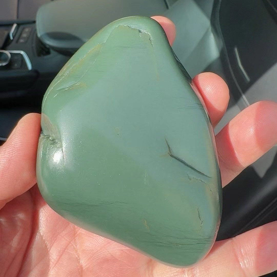 正宗新疆和田玉籽料沙枣青原石玩料把件挂件吊坠精品收藏级玉料