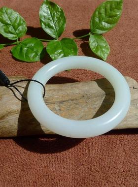 女款籽料手镯新疆和田白玉57圈口