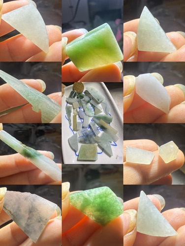 C1878糯冰小料一盘天然缅甸翡翠边角料保真保A假一罚三