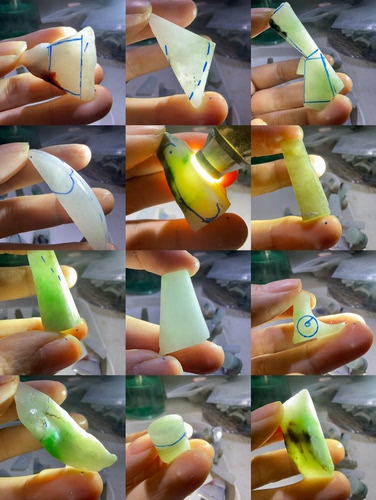 E18一盘12个天然缅甸翡翠边角料保真保A假一罚三详情有尺寸