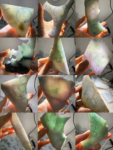 2236-2249天然缅甸翡翠A货边角料保真保A假一罚三详情有尺寸