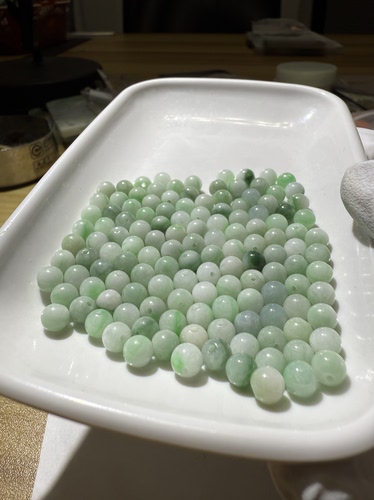 K29成品带阳绿卡6珠子131颗天然缅甸翡翠保真保A假一罚三