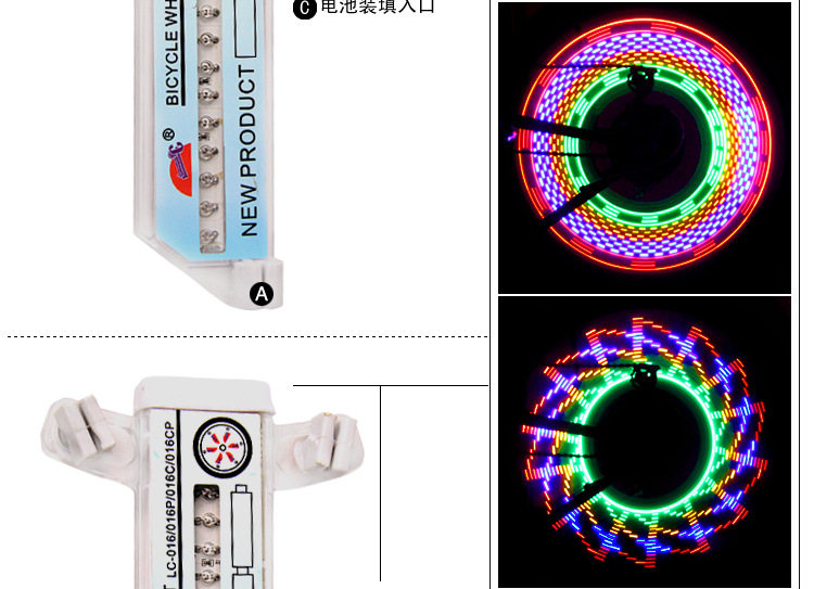 32LED自行车风火轮炫彩骑士 骑行装备硅胶山地车轮灯辐条灯青蛙灯