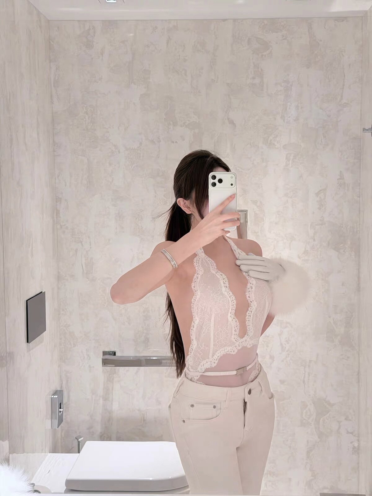 2026ss guc*1浪漫优雅秀款性感蕾丝腰带吊带连体衣打底衫上衣女