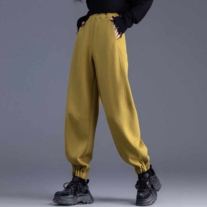 卫裤运动裤女春秋季2025新款松紧腰束脚裤哈伦裤长裤休闲加绒裤子,女装/女士精品,休闲裤,淘宝优惠券,粉丝福利购,淘宝优惠卷