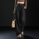 女2025新款 型好看裤 冬季 黑色加绒牛仔裤 加厚阔腿裤 宽松版 子直筒裤