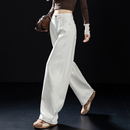 白色加绒牛仔裤 子宽松弯刀裤 女2025新款 加厚小个子裤 冬季 巨好看