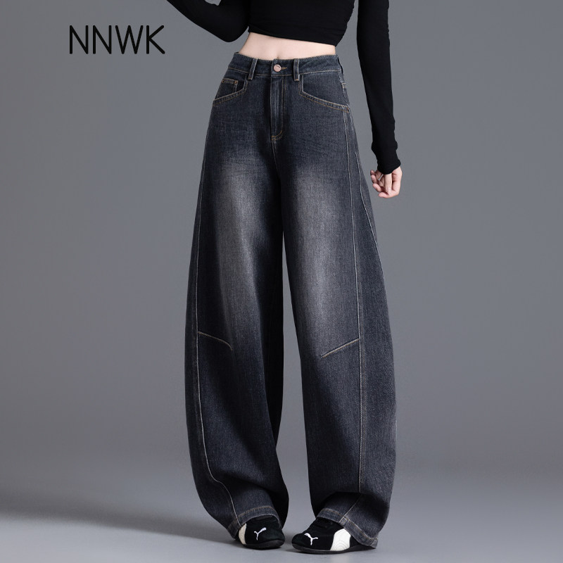 美式复古黑色加绒牛仔裤女2026新款宽松版型裤子秋冬季弯刀裤女裤,女装/女士精品,牛仔裤,淘宝优惠券,粉丝福利购,淘宝优惠卷