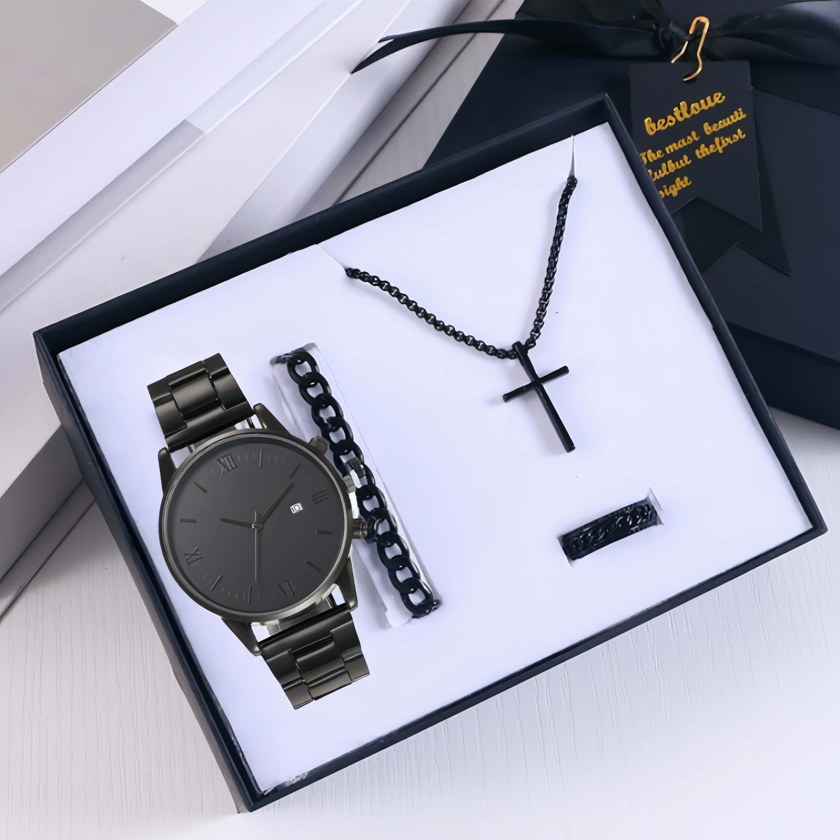 十字架项链戒指手链礼盒装