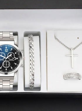 男款简约帅气十字架项链礼盒装