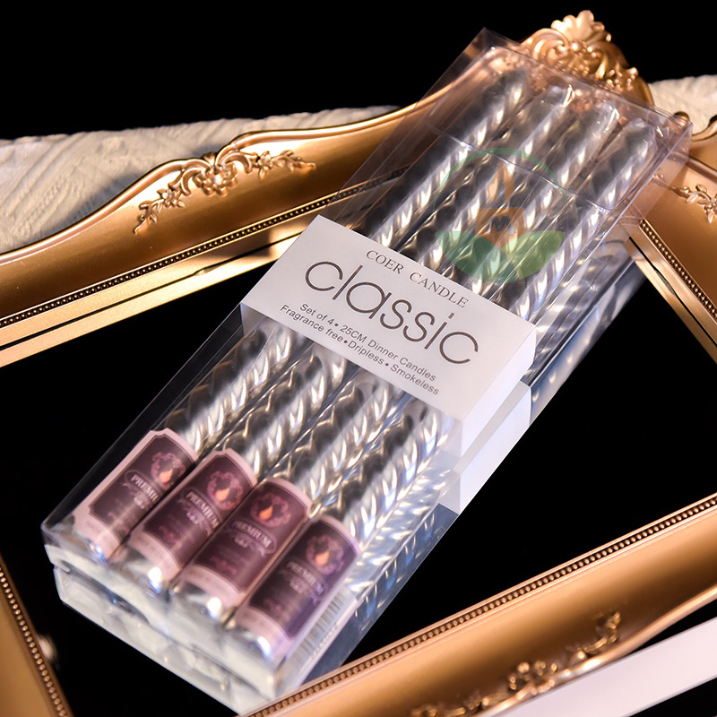 婚礼欧式无烟彩色长锥杆蜡烛