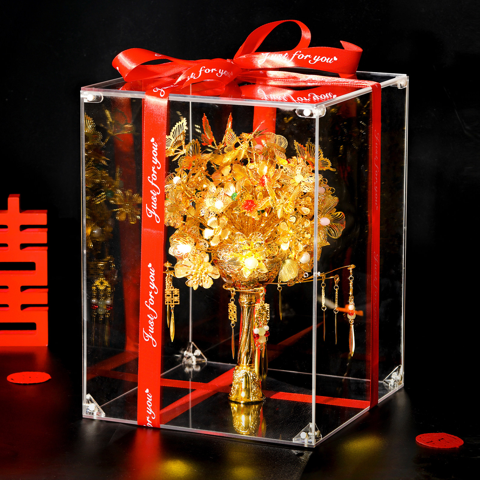 金色手捧花新娘结婚礼物