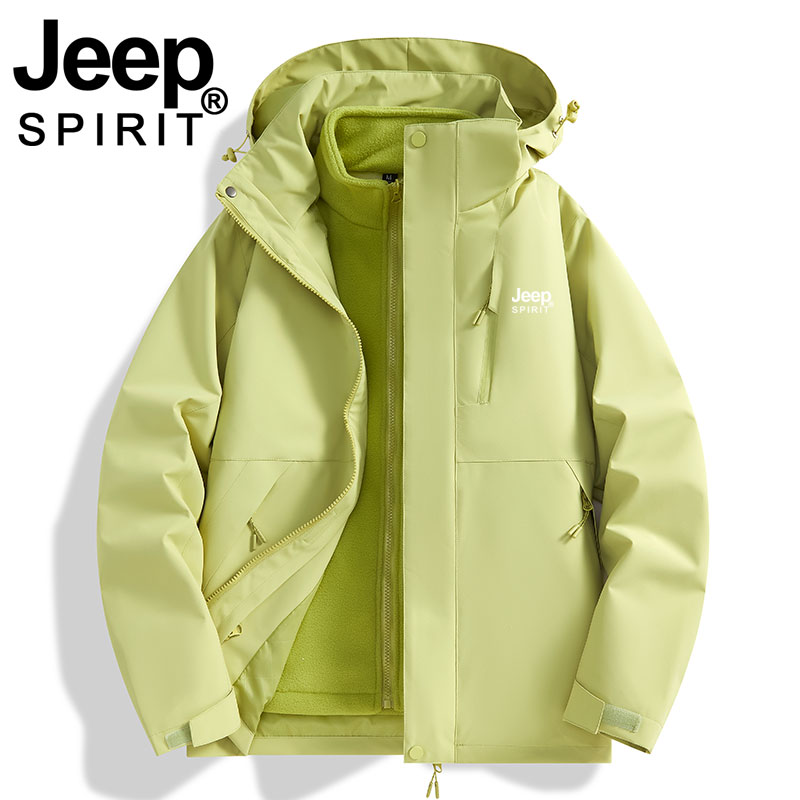 JEEP冲锋衣三合一可拆卸防水外套